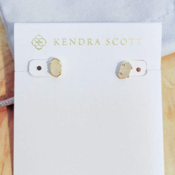 NEW Kendra Scott Emilie Drusy Stud Earrings Gold - Picture 2 of 4